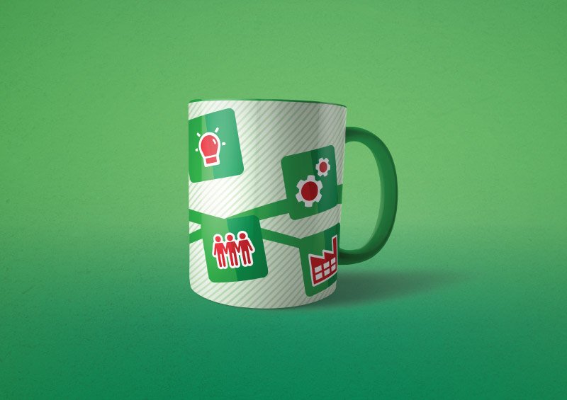 Ilustração de estampa de caneca